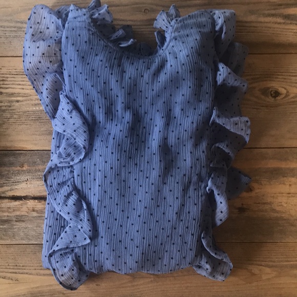 TOPSHOP polka-dot blouse, long sleeves, Size 2 - Picture 1 of 6